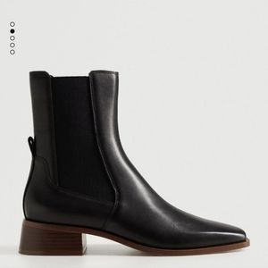 MANGO Leather Chelsea Ankle Boots